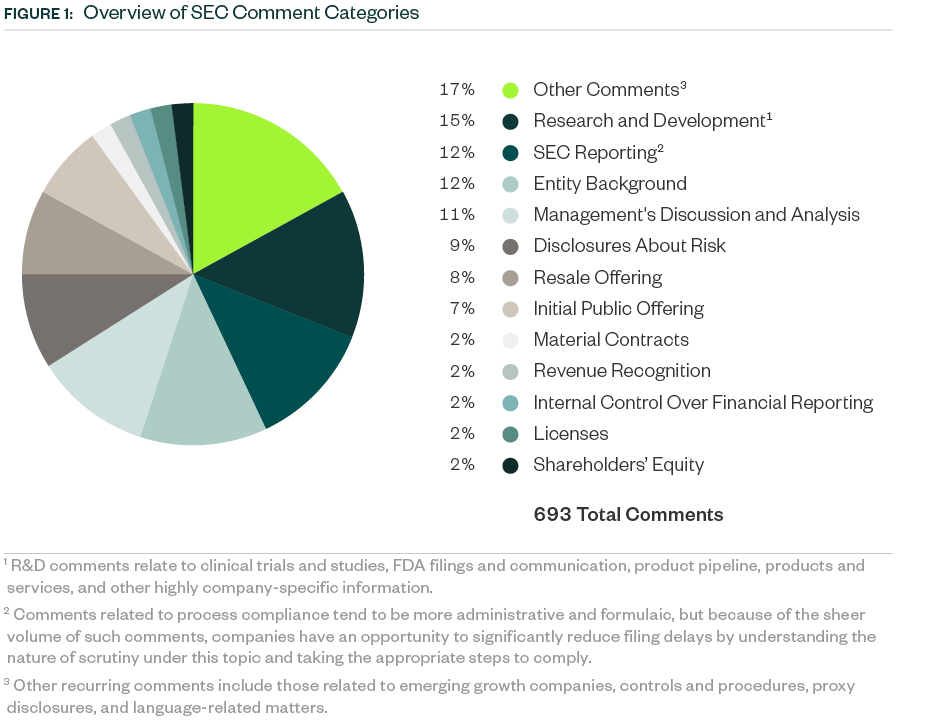 Figure 1: Chart giving an overview of 2023 SEC comment categories.