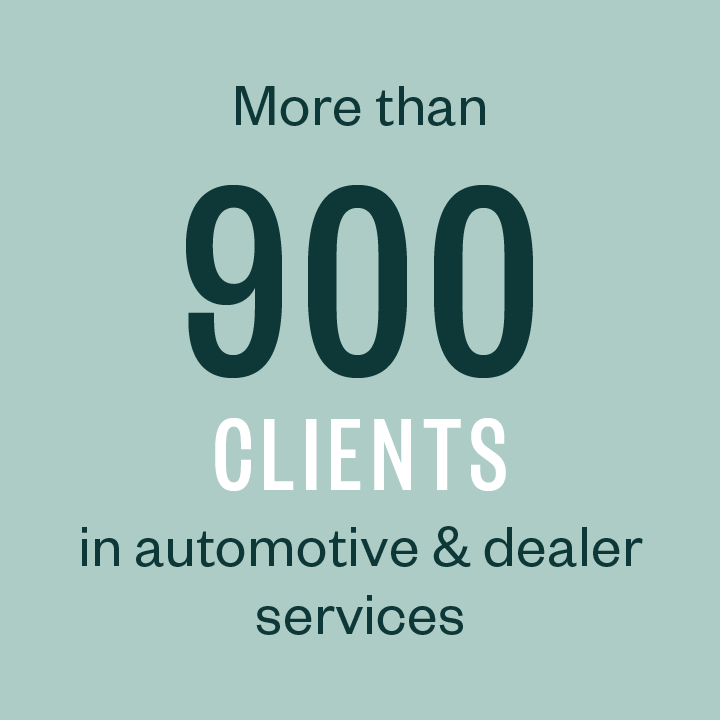 More than 900 clients in automotive & dealer services