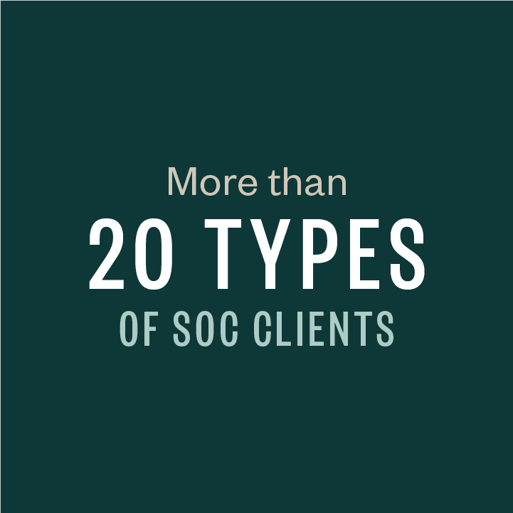 More than 20 types of SOC clients