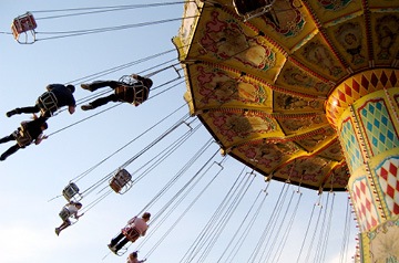 People on a carnival ride