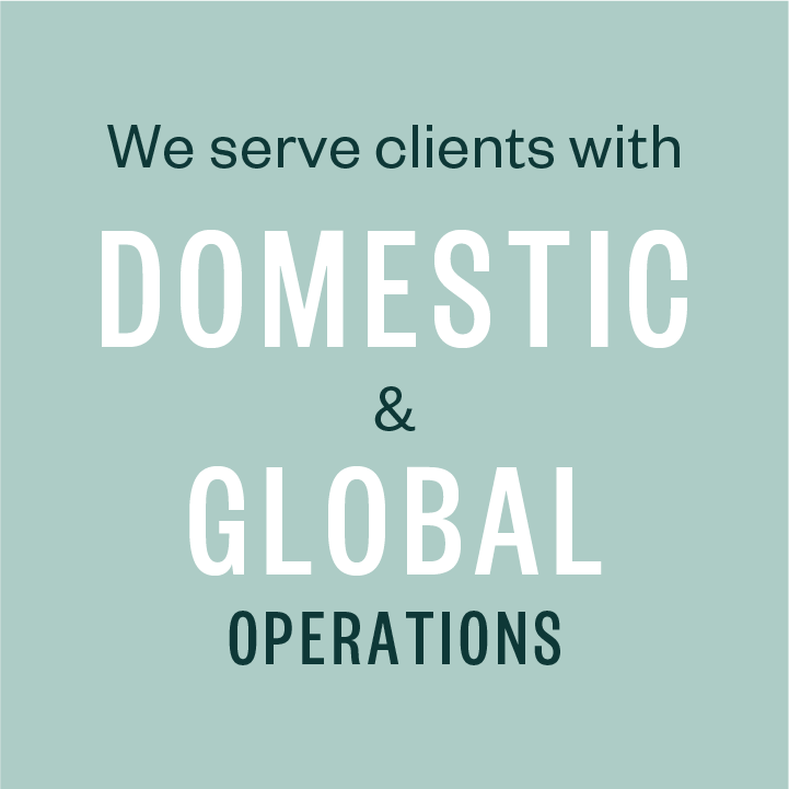 We serve clients with domestic & global operations.