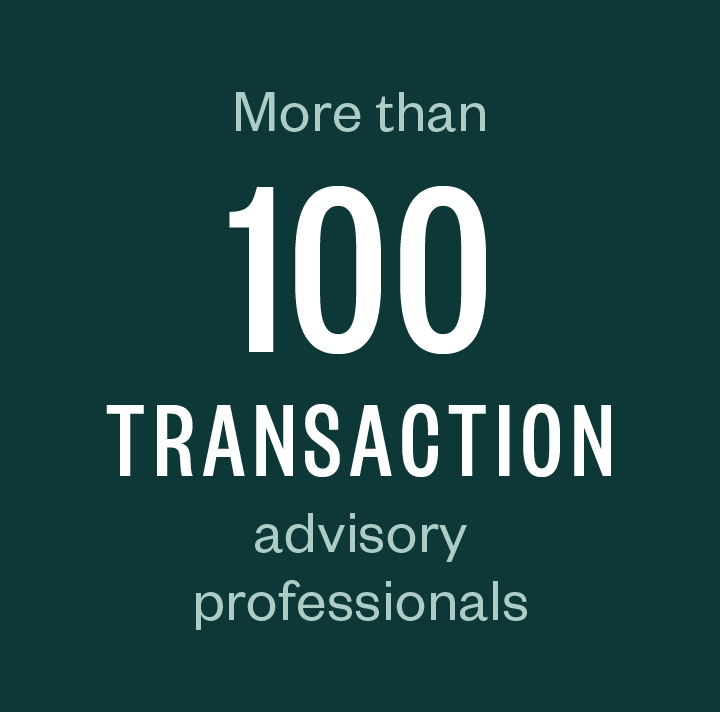 More then 100 transaction advisory professionals