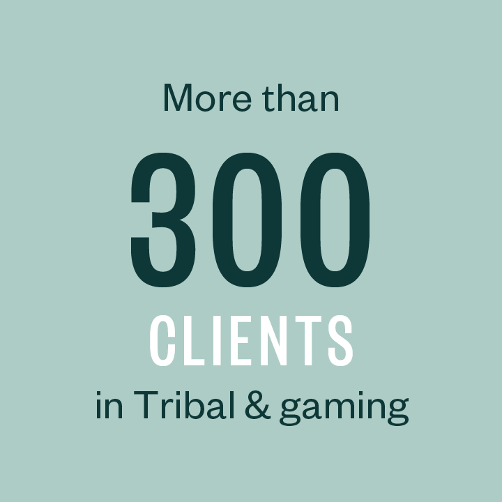 More than 210 clients in tribal & gaming