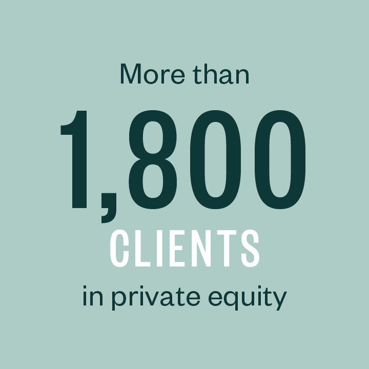 More than 1,800 clients in private equity