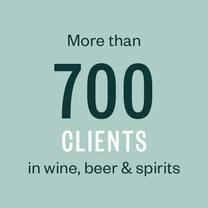 More than 800 clients in wine, beer & spirits