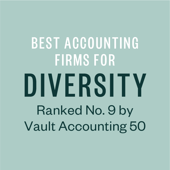 Best accounting firms for diversity ranked no. 9 by vault accounting 50