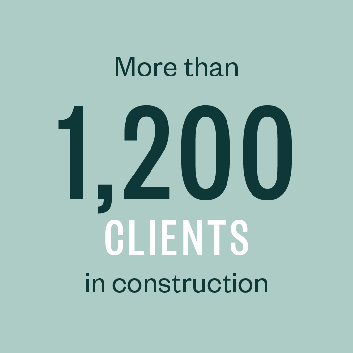 More than 1,070 clients in construction