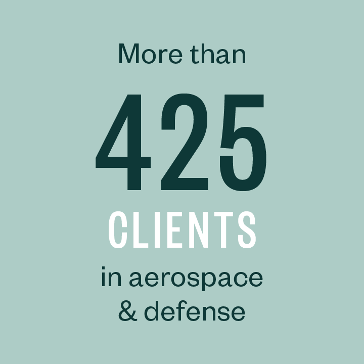 More than 300 clients in aerospace & defense