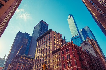 City skyline on a sunny day