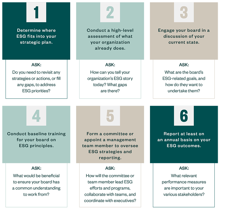 Six steps to implement an ESG strategy