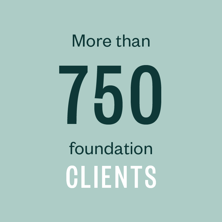 More than 450 foundation clients