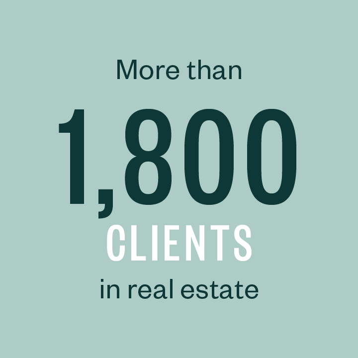 More than 1,800 clients in real estate