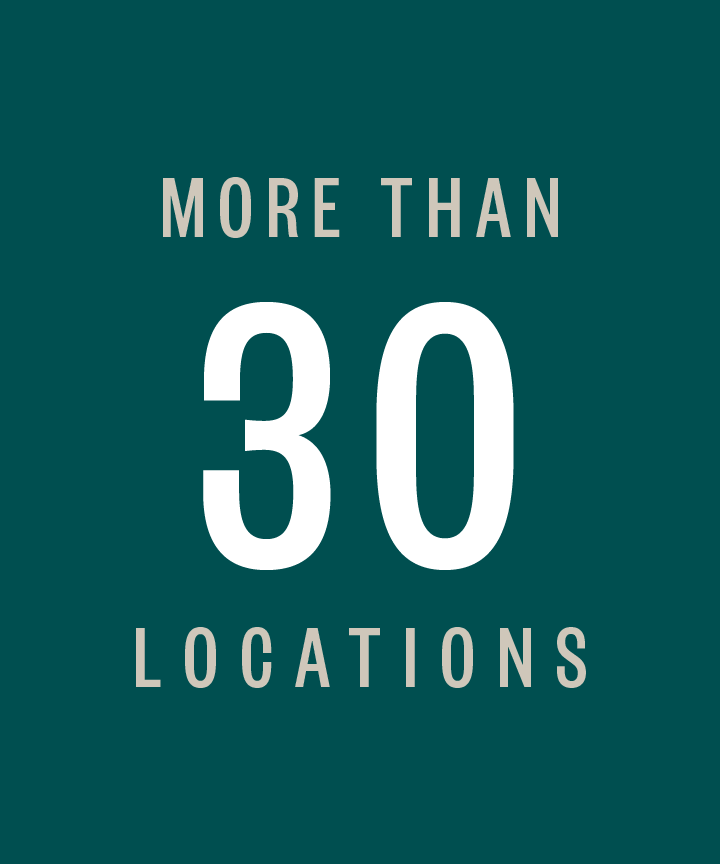 More than 30 locations