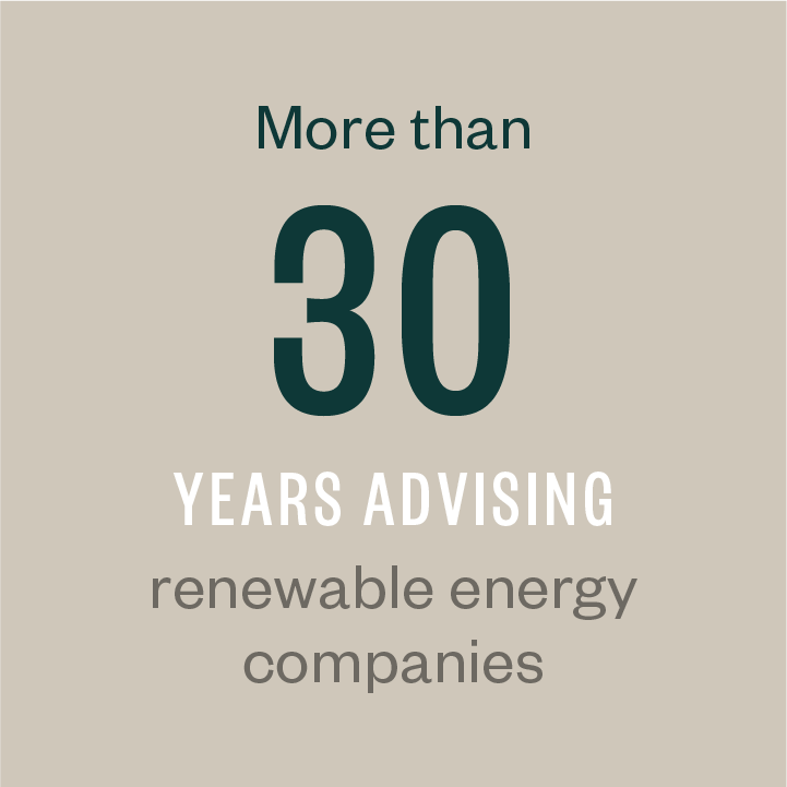 More then 30 years advising renewable energy companies.