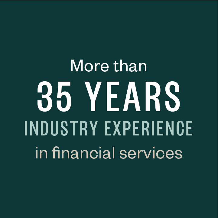 More than 35 years industry experience in financial services