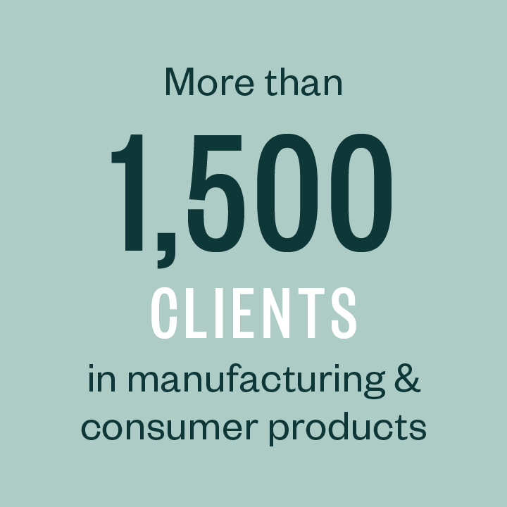 More than 1,200 clients in manufacturing & consumer products