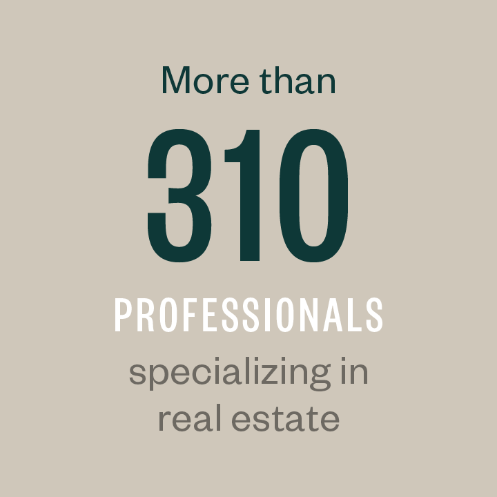 More than 310 professionals specializing in real estate